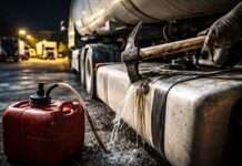 Wenn der Tank zur Zielscheibe wird: Frankreichs Diesel im Visier der Täter Kraftstoffdiebstahl-in-der-Nacht_Illustration
