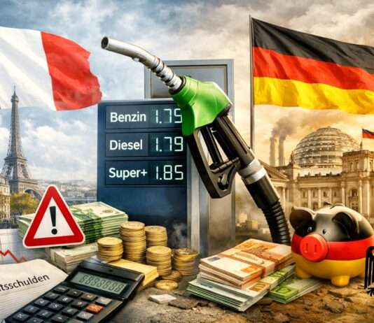 Teure Energie, enge Spielräume: Warum Frankreich beim Spritpreis zögert, wo Deutschland handelt Kraftstoffpreise-Frankreich-Deutschland_Illustration