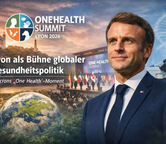 Lyon als Bühne globaler Gesundheitspolitik: Macrons „One Health“-Moment Lyon-im-Blickpunkt-globaler-Gesundheit_Illustration