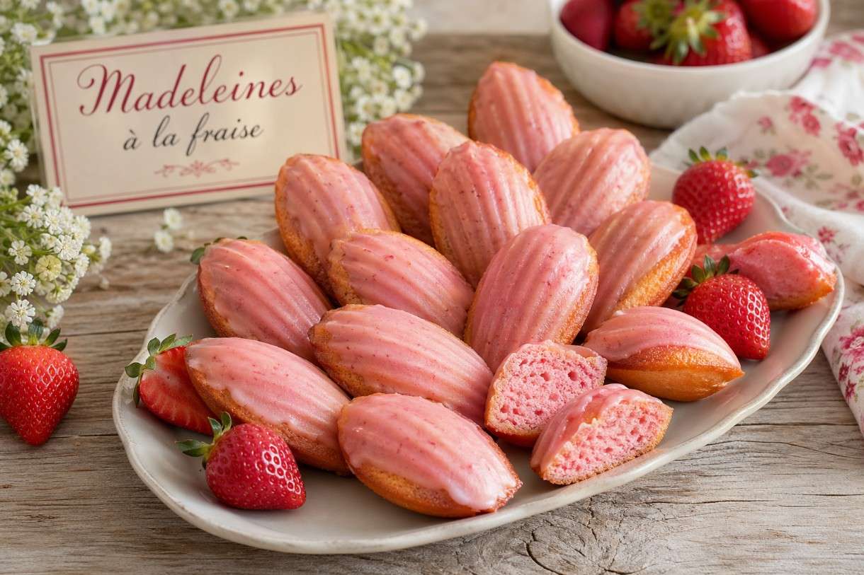 Die Zeit der Erdbeeren hat begonnen - Madeleines à la fraise