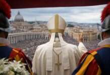 Papst Léon XIV und die Rückkehr der moralischen Zumutung Papst-Petersplatz-Ansprache_Illustration