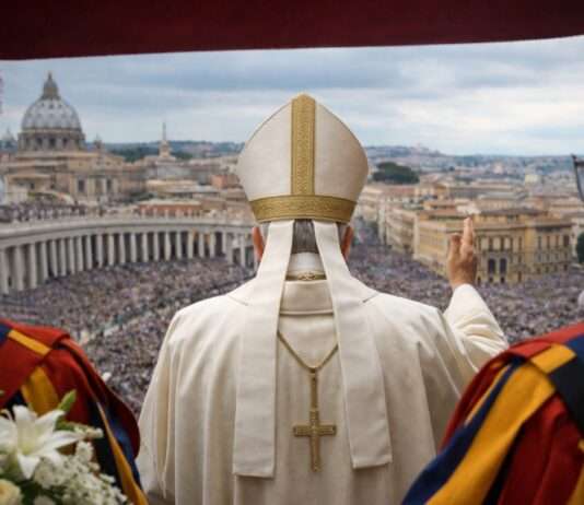 Papst Léon XIV und die Rückkehr der moralischen Zumutung Papst-Petersplatz-Ansprache_Illustration