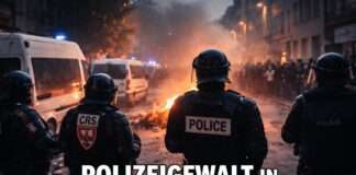 Elf Polizisten im Fokus: Villeneuve-Saint-Georges und die brüchige Autorität des Staates Polizeigewalt-2_Illustration