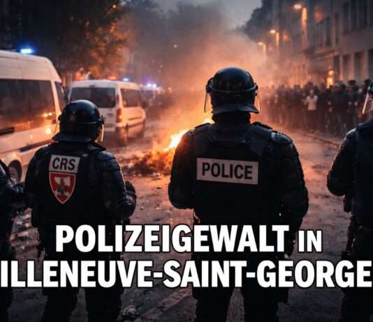 Elf Polizisten im Fokus: Villeneuve-Saint-Georges und die brüchige Autorität des Staates Polizeigewalt-2_Illustration
