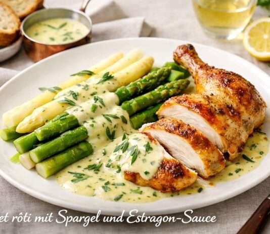Es ist Spargelzeit: Poulet rôti mit Spargel und Estragon-Sauce Poulet-rôti-mit-Spargel-und-Estragon-Sauce