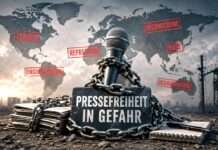 Pressefreiheit weltweit auf historischem Tiefstand – Der schleichende Verlust eines demokratischen Grundpfeilers Pressefreiheit-in-Gefahr_Illustration