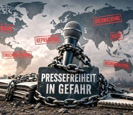 Pressefreiheit weltweit auf historischem Tiefstand – Der schleichende Verlust eines demokratischen Grundpfeilers Pressefreiheit-in-Gefahr_Illustration