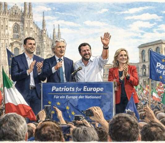 Europas Rechte zwischen Machtanspruch und Selbstzweifel Rechte-Parteien-Mailand_Illustration