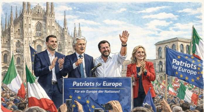 Europas Rechte zwischen Machtanspruch und Selbstzweifel Rechte-Parteien-Mailand_Illustration