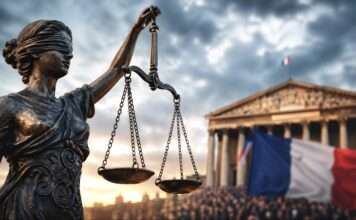 Zwischen Sicherheit und Freiheit: Wie Frankreichs Rechtsstaat unter Druck gerät Rechtsstaatlichkeit-auf-dem-Prüfstand_Illustration