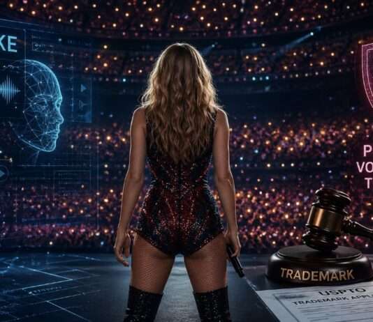 Taylor Swift zieht juristische Grenzen: Wie der Popstar seine Stimme gegen KI-Klone verteidigt Schutz-Deepfake-KI_Illustration