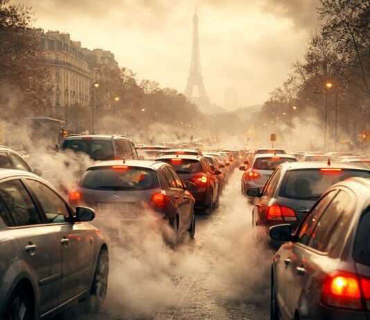 Kommentar: Freie Fahrt für schlechte Luft – Frankreichs Parlament kapituliert vor der Bequemlichkeit Smog-in-Paris_Illustration