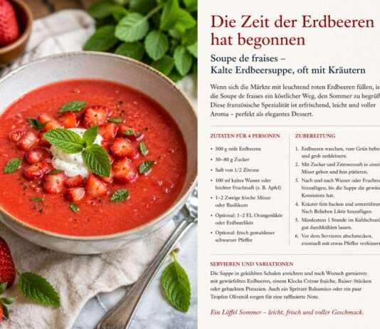 Die Zeit der Erdbeeren hat begonnen – Soupe de fraises Soupe-de-fraises