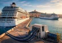 Marseille dreht den Stecker um – und plötzlich riecht die Zukunft anders Strom-Kreuzfahrtschiffe-Marseille_Illustration