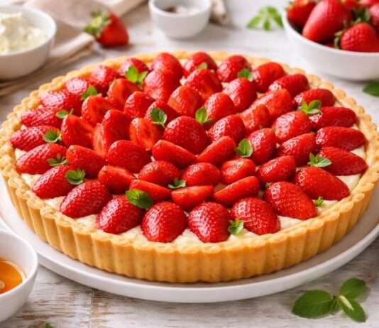 Die Zeit der Erdbeeren hat begonnen – Tarte aux fraises Tarte-aux-fraises