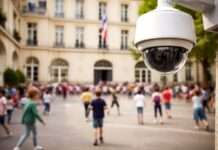 Kameras im Klassenzimmer? Warum Paris über Sicherheit und Freiheit streitet Überwachungskamera-Schulhof_Illustration