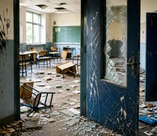 Wenn Schulen zu Zielscheiben werden – was der Fall Dax über eine Stadt hinaus erzählt Vandalismus-Schule-Klassenzimmer_Illustration