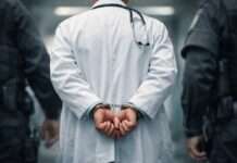 Vertrauensbruch im Behandlungszimmer: Der Fall Reims erschüttert das französische Gesundheitswesen Verhaftung-Arzt_Illustration