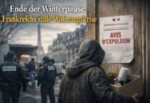 Wenn der Schutz endet: Frankreichs stille Wohnungskrise nach der Winterpause Zwangsräumungen_Illustration