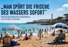 „Man spürt die Frische des Wassers sofort“ – Wie die frühe Hitzewelle die Atlantikküste in einen Ort der Zuflucht verwandelt Abkühlung-Atlantik_Illustration