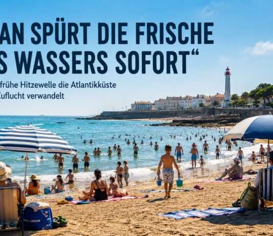 „Man spürt die Frische des Wassers sofort“ – Wie die frühe Hitzewelle die Atlantikküste in einen Ort der Zuflucht verwandelt Abkühlung-Atlantik_Illustration