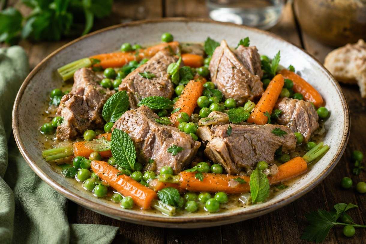 Frühling auf dem Teller: Agneau aux petits pois