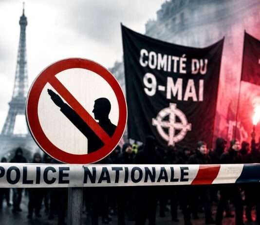Paris verbietet den Aufmarsch des „Comité du 9-Mai“ – und ringt erneut mit den Grenzen des Demonstrationsrechts Comite-du-9-Mai-Demonstration_Illustration