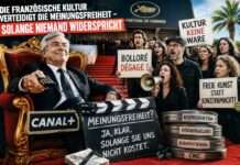Kommentar: Die französische Kultur verteidigt die Meinungsfreiheit — solange niemand widerspricht Französische-Filmbranche-gegen-Vincent-Bollore_Illustration