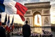 Der 8. Mai: Frankreichs republikanisches Gedächtnis zwischen Sieg, Trauma und europäischer Versöhnung Französische-Gedenkfeier-zum-8-Mai-am-Arc-de-Triomphe_Illustration
