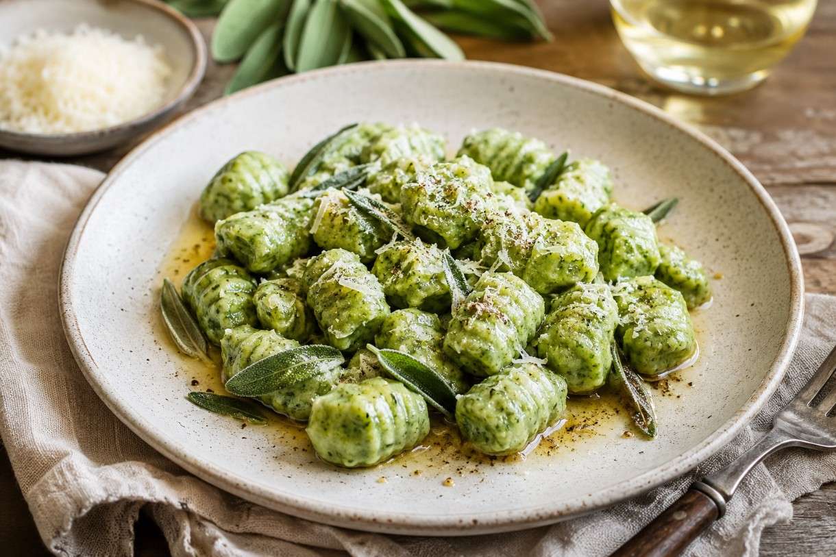 Frühling auf dem Teller: Gnocchi verts mit Spinat und brauner Butter
