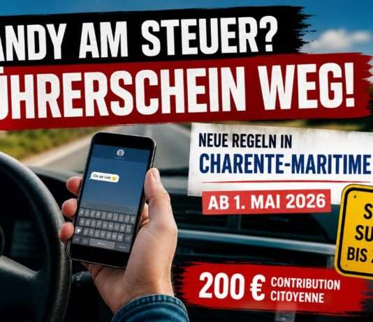 Wenn ein Griff zum Handy den Führerschein kostet: Auch Charente-Maritime verschärft die Regeln Handy-Führerschein_Illustration