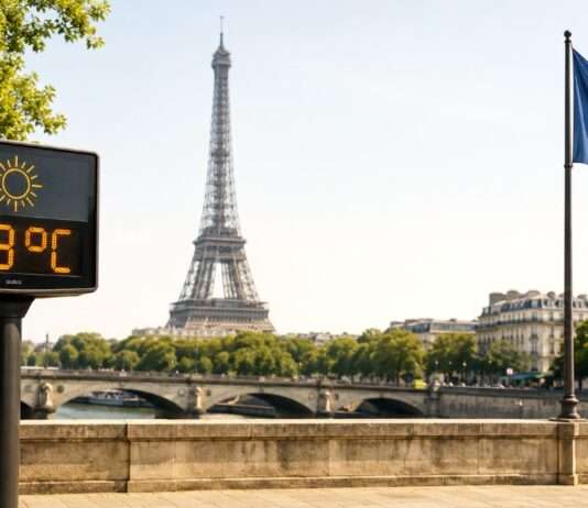 Frankreich zwischen Hitzeschock und Nervosität: Ein Land im Dauerstress Hitze-Paris-Eiffelturm_Illustration