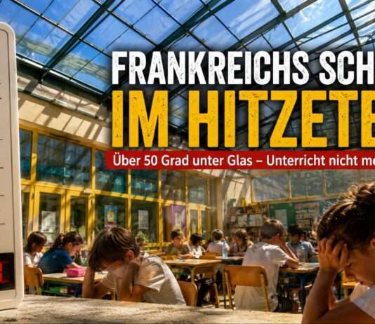 Tropische Schule: Klassenräume erhitzen sich auf 50 Grad Hitze-Schule-Glasdach_Illustration