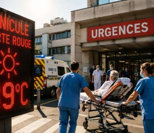 Wenn die Hitze zur systemischen Belastungsprobe wird – Frankreichs Krankenhäuser kämpfen am Limit Hitzewelle-Notfall-Krankenhaus_Illustration
