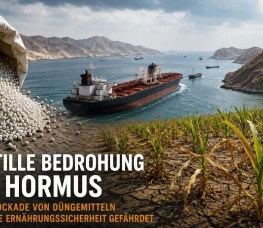 Die stille Bedrohung aus Hormus: Wie die Blockade von Düngemitteln die globale Ernährungssicherheit gefährdet Hormus-Düngemittel-Krise_Illustration