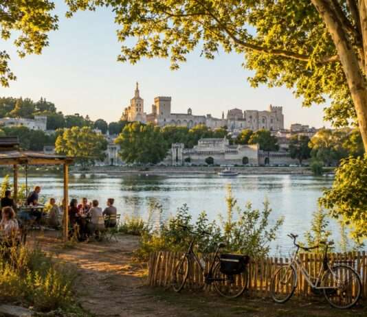 Die Insel, die Avignon entkommt Île-de-la-Barthelasse-Avignon_Illustration