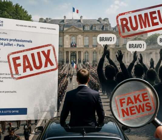 Inszenierter Jubel? Warum sich eine Falschmeldung über den Élysée so hartnäckig hält Organisierter-Applaus_Fake_Illustration