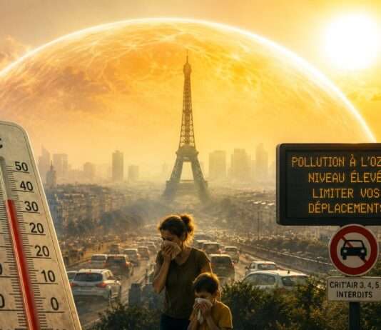 Frankreich unter einer gefährlichen Hitzeglocke Paris-Hitze-Ozon_Illustration