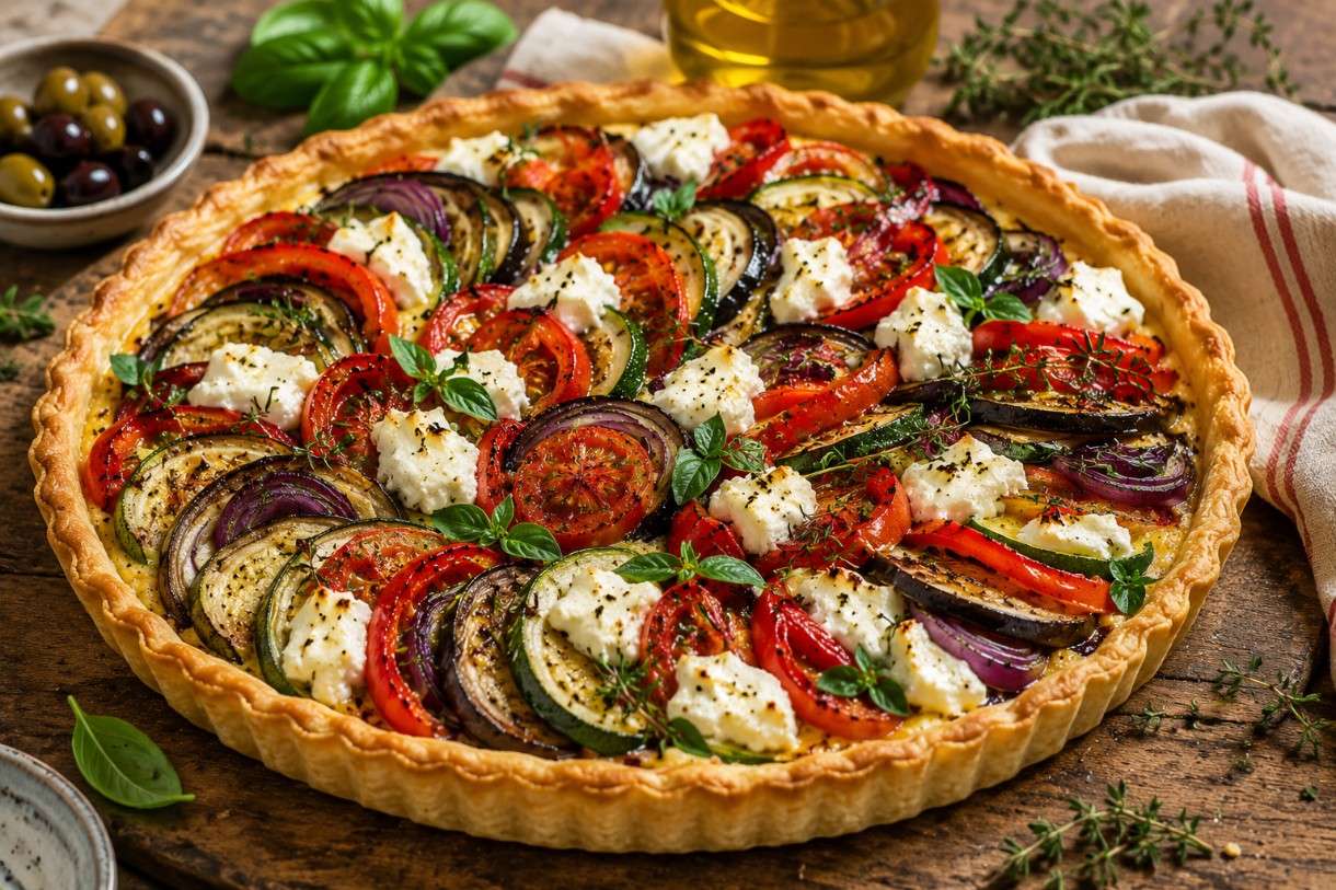 Provenzalische Gemüsetarte mit Ziegenfrischkäse
