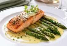 Saumon grillé mit Spargel und Beurre blanc Saumon-grillé-mit-Spargel-und-Beurre-blanc