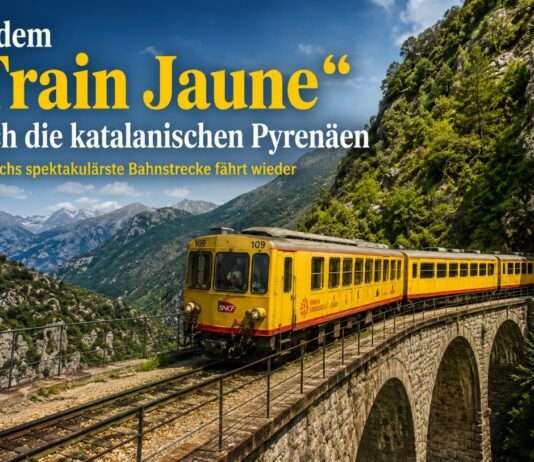 Der gelbe Zug und die Kunst des langsamen Reisens Train-Jaune-Pyrenäen_Illustration