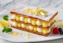 Zitronen-Millefeuille mit weißer Schokolade Zitronen-Millefeuille-mit-weißer-Schokolade