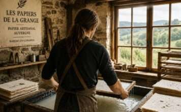 Der Mann, der dem Papier seine Seele zurückgibt Papierherstellung-Artisanal-Auvergne_Illustration