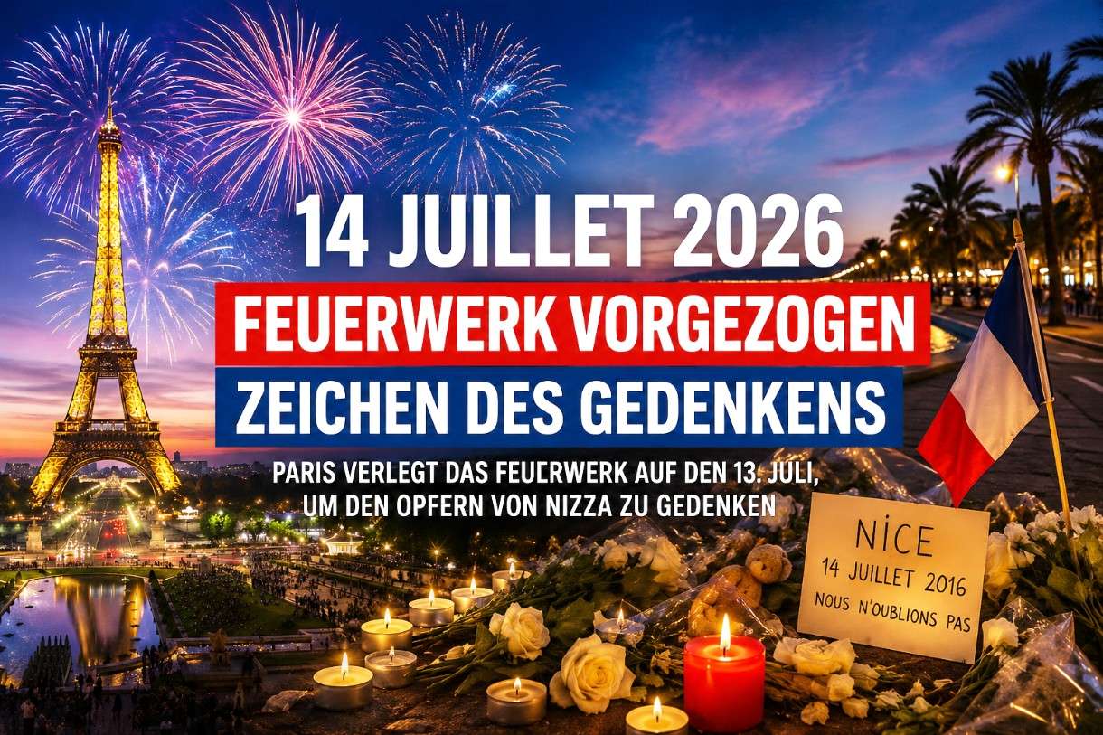 Paris verlegt das Feuerwerk zum Nationalfeiertag – Zeichen des Gedenkens an die Opfer von Nizza
