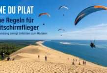 Wenn der Himmel zu voll wird: Dune du Pilat verschärft Regeln für Gleitschirmflieger Dune-du-Pilat-Gleitschirmflieger_Illustration