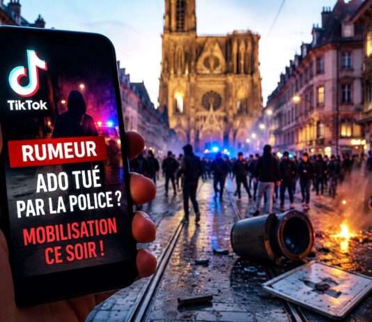 Ein TikTok-Gerücht genügt: Straßburger Innenstadt wird zum Schauplatz spontaner Jugendmobilisierung Gewaltsame-Jugend-Demo-wegen TikTok-gerücht_Illustration