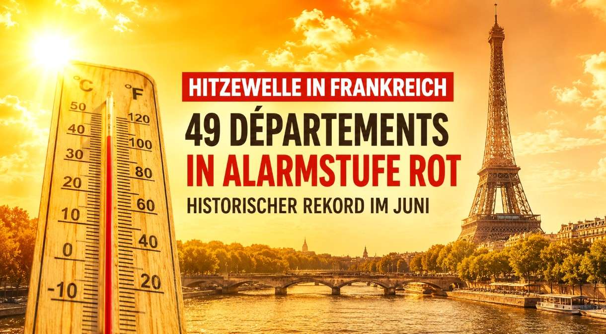 Frankreich erlebt eine historische Hitzewelle: 49 Départements unter roter Alarmstufe