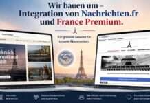 Wir bauen um: Nachrichten.fr und France Premium wachsen zusammen – ein großer Gewinn für unsere Nutzer Integration-Nachrichten-Premium_Illustration