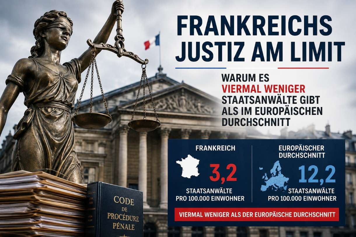 Frankreichs Justiz am Limit: Viermal weniger Staatsanwälte als im europäischen Durchschnitt