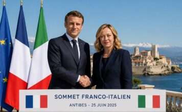 Macron und Meloni suchen in Antibes den Neustart der französisch-italienischen Beziehungen Macron-Meloni_Illustration